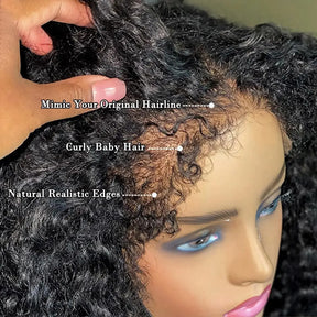 4C Edges Hairline Deep Wave 13x4 Lace Front Wig Glueless Lace Wig