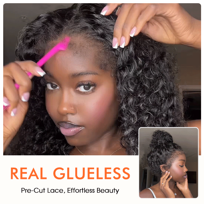 4C Edge Hairline Glueless HD Lace Curly 13x4 Lace Front Wig Pre Everything Human Hair Wigs For Women
