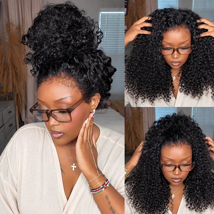 4C Edge Hairline Glueless HD Lace Curly 13x4 Lace Front Wig Pre Everything Human Hair Wigs For Women