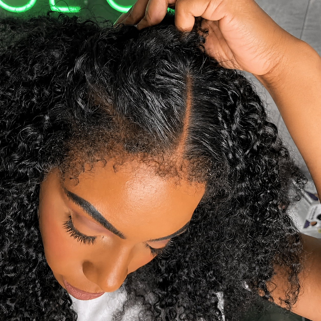 4C Edges Hairline Curly 13x4 Lace Front Wig Glueless Lace Wig