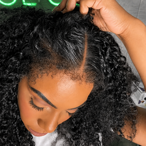 4C Edges Hairline Curly 13x4 Lace Front Wig Glueless Lace Wig