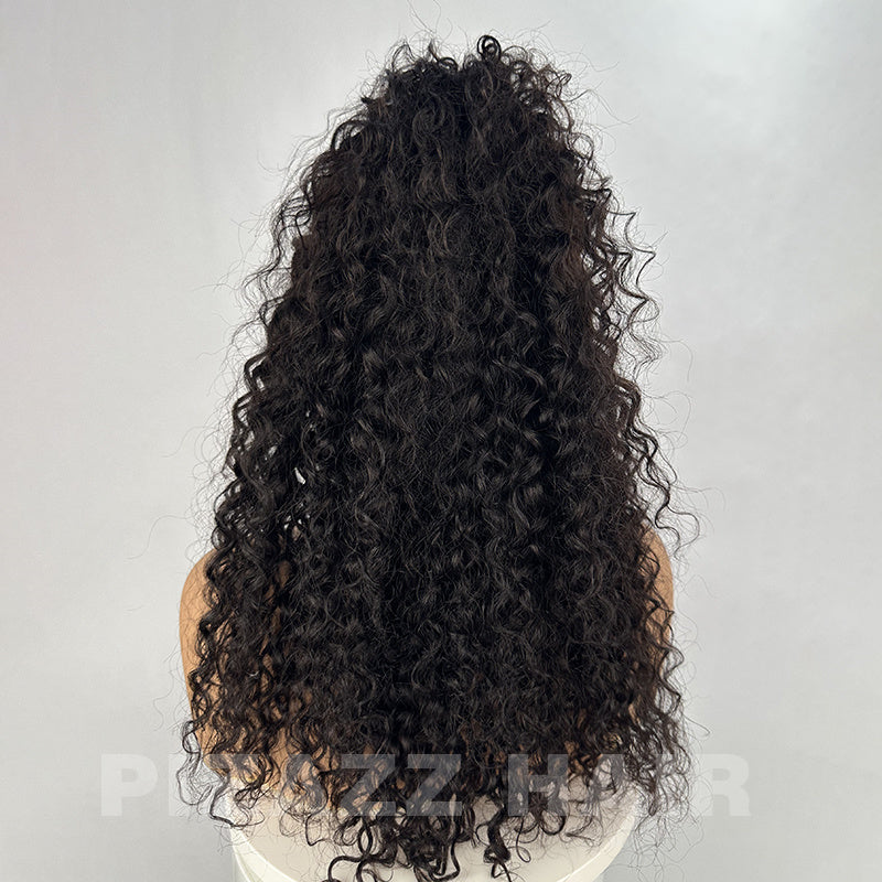 Pizazz Hair 4C Kinky Edges  360 HD Lace Front Wigs Jerry  Curly Wig With Realistic Hairline
