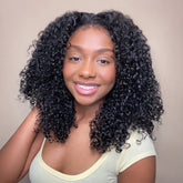 Glueless Kinky Curly Human Hair Wig with 4C Edge Natural Hairline Pre Cut 13x4 HD Lace Wig with Drawstring