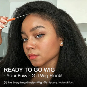 Natural 4c blowout wig - 13x4 Glueless kinky straight wig