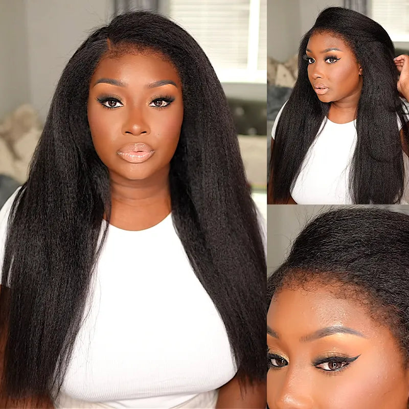 Natural 4c blowout wig - 13x4 Glueless kinky straight wig