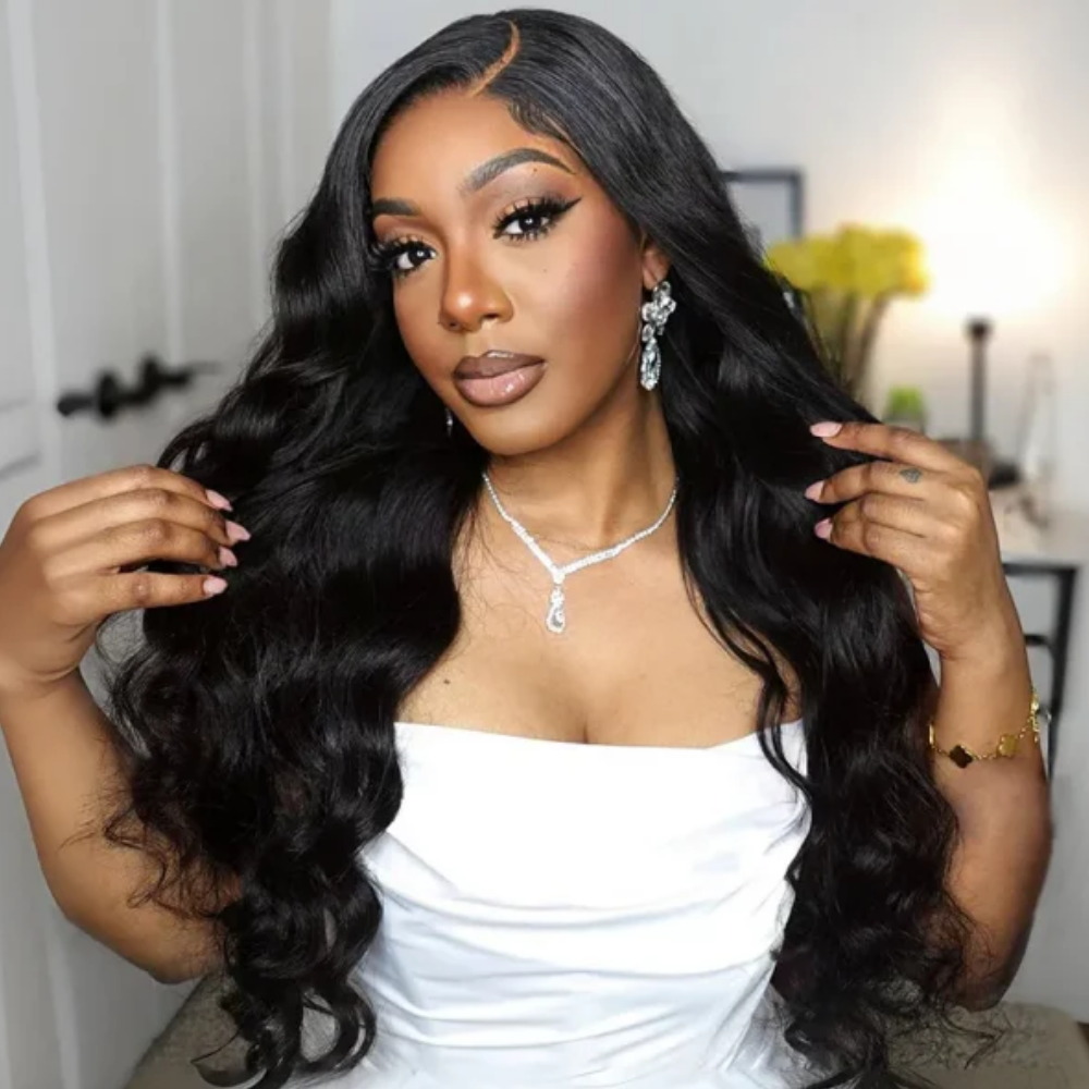 Body Wave Glueless Ear-to-ear 13x6 Frontal HD Lace Wig Human Hair Flexi-Fit Drawstring Cap