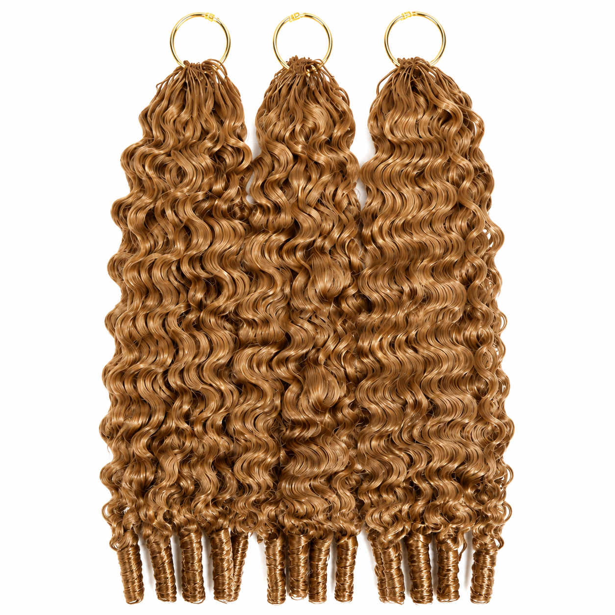 #4 Brown Burmese Curly Crochet Human Hair Pre Separated Miracle Knot Braiding Hair Human Hair For Knotless Boho Braids