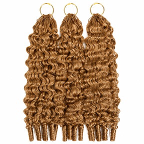 #4 Brown Burmese Curly Crochet Human Hair Pre Separated Miracle Knot Braiding Hair Human Hair For Knotless Boho Braids