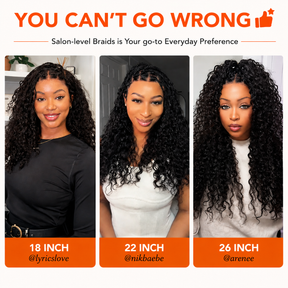 Short Boho Braids Bob Wig Water Wave Pre Cut 5x5 HD Lace Drawstring Human Hair