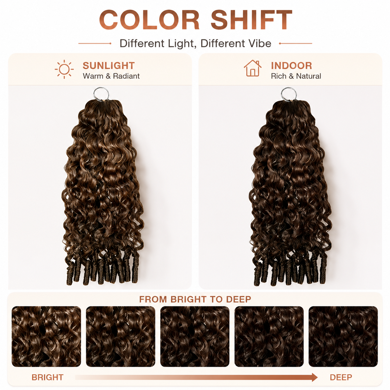 #4 Brown Burmese Curly Crochet Human Hair Pre Separated Miracle Knot Braiding Hair Human Hair For Knotless Boho Braids