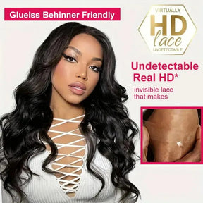 Pizazz Body Wave 13x4 Pre Everything Lace Frontal Human Hair Wigs Glueless Wear And Go Wigs For Beginners