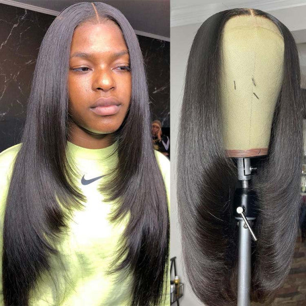 layere cut straight wig