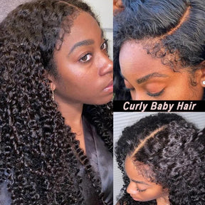Pizazz Hair Honey Blonde Afro Curly  4C Edges Curly Bob Wigs Human Hair 8x5 Wear Go Wig With Curly Edges Baby Hair