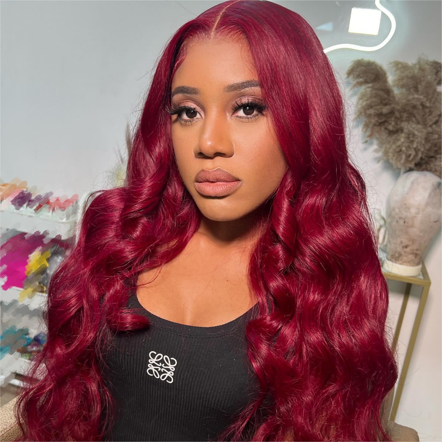 99J Burgundy Body Wave 5x5 HD Lace Closure Glueless Wig Pre Cut For Beginners Human Hair