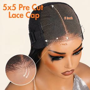 Bouncy Ocean Wave Bob Wig Glueless 8×5 13×4 HD Lace Front Wigs Human Hair 220% Density