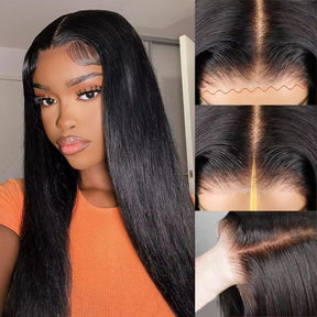5x5 HD Invisible Lace Closure Wigs Straight Hair Glueless Human Hair Wigs