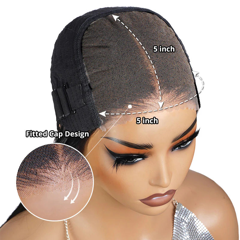 Water Wave Short Bob Natural Black 5x5 Lace Human Hair Wig Pre Plucked  Flash Sale