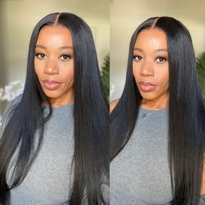 Yaki Straight Glueless 5x5 HD Lace Closure Human Hair Wig