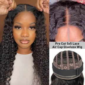 Curly Wig Wear & Go Glueless Wigs Pre Cut 5x5 HD Lace Closure Human Hair Wigs Beginner Friendly