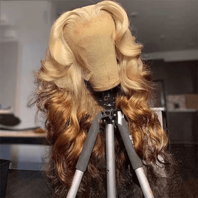 Ombre 613/4 Brown Colored Lace Frontal Body Wave Wig 13x4 HD Lace Human Hair Wigs