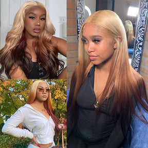 613/4 Brown Color Straight Wigs