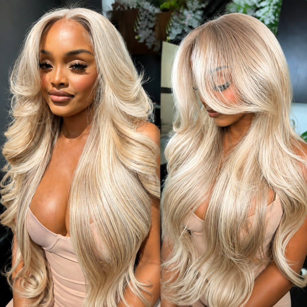 Barbie Blonde 13x6 HD Lace Front Body Wave P18 613 Highlight Color Wig With Invisi Drawstring