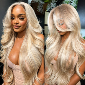 Barbie Blonde 13x6 HD Lace Front Body Wave P18 613 Highlight Color Wig With Invisi Drawstring