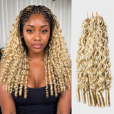 613 Honey Blonde Pre-Separated Burmese Curly Crochet Human Hair, Real Human Hair Crochet Extensions, Lightweight Reusable Curly Strands