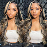Balayage Highlight 1B/27 Colored 13X6 HD Lace Human Hair Wigs Pre Plucked Hairline 250% Density