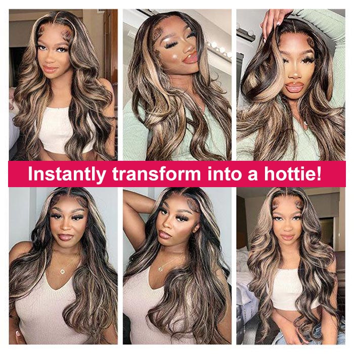 Pre Everything 1B/27 Color Bye Bye Knots Wig Invisible Knots Straight Hair Lace Wigs Pre Plucked Natural Hairline Glueless Wig