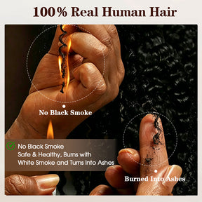 #4 Brown Burmese Curly Crochet Human Hair - Lightweight Seamless Blend