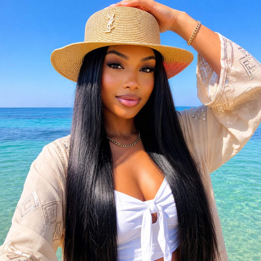 3 In 1 Half Wig | Yaki Straight Comfortable Fit Glueless Install Filp Over Half Wig With Adjustable Drawstring