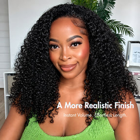 3 In 1 Half Wig | Kinky Curly Comfortable Fit Glueless Install Filp Over Half Wig With Adjustable Drawstring