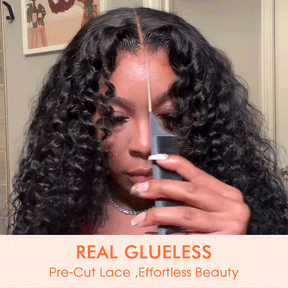 220% Density Drawstring Glueless 5x5 Closure Pre-Cut Lace Jerry Curly Wig One Size Fits All Cap