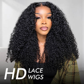 220% Density Drawstring Glueless 5x5 Closure Pre-Cut Lace Jerry Curly Wig One Size Fits All Cap