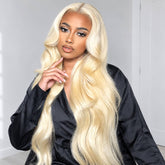 Honey Blonde 613 Color Body Wave Lace Front Human Hair Wigs Preplucked Hairline