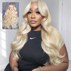 Honey Blonde 613 Color Body Wave Lace Front Human Hair Wigs Preplucked Hairline
