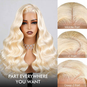 Honey Blonde 613 Color Body Wave Lace Front Human Hair Wigs Preplucked Hairline