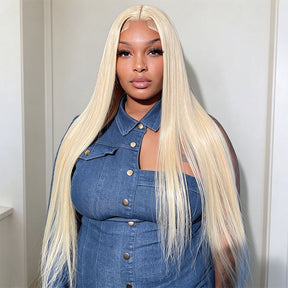 613 Silky Straight 5x5 Closure HD Lace Glueless Human Hair Wig Pre-cut & Plucked Hairline