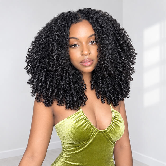 Effortless Burmese Curly Wig with Finger Coil Ends Pre Cut 5x5 HD Lace Human Hair Glueless Wig Quick Install for Beginner