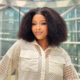 Afro Kinky Curly Glueless 5×5 HD Lace Closure Human Hair Wig with Pre Plucked Hairline