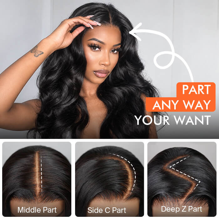 Body Wave 5x5 HD Lace Closure Wig with Pre Plucked Hairline Glueless Human Hair Wigs For Women