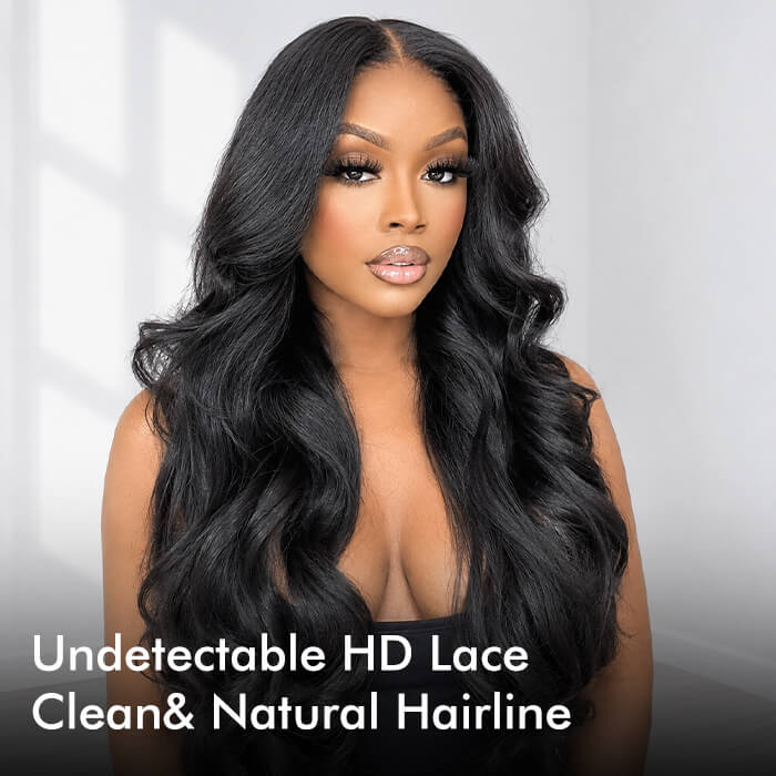 Body Wave 5x5 HD Lace Closure Wig with Pre Plucked Hairline Glueless Human Hair Wigs For Women