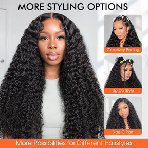 Deep Wave 5x5 HD Lace Closure Wig Put On & Go Glueless Human Hair Wigs Beginner Friendly