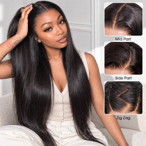 Straight Hair Glueless 5x5 Closure Lace Wig 100% Human Hair Wigs with Pre Plucked Hairline