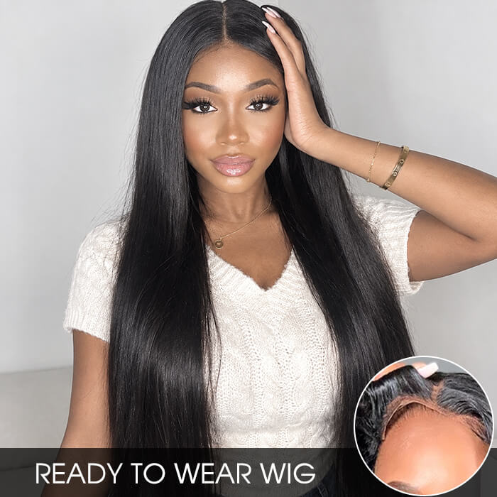 Straight Hair Glueless 5x5 Closure Lace Wig 100% Human Hair Wigs with Pre Plucked Hairline