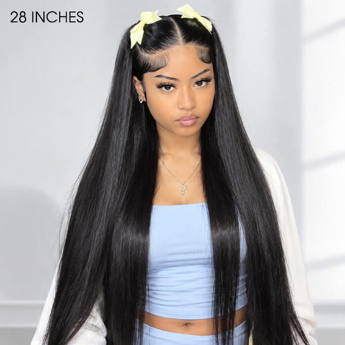Straight Hair Glueless 5x5 Closure Lace Wig 100% Human Hair Wigs with Pre Plucked Hairline