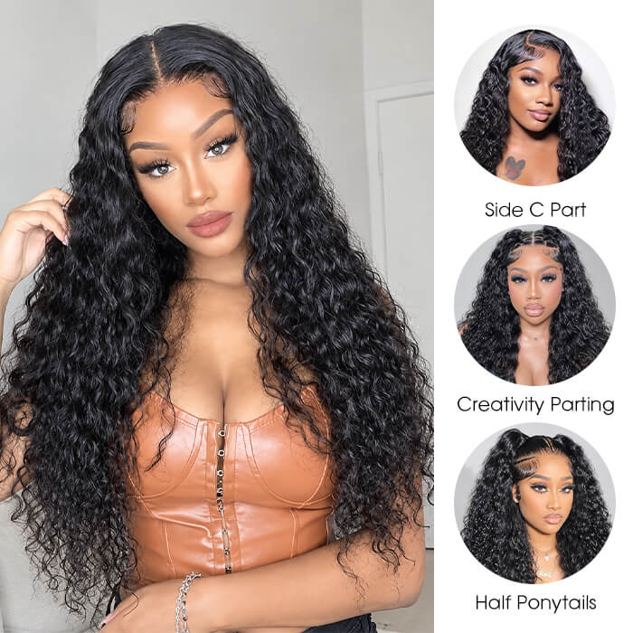 Water Wave 5x5 Closure Wig Natural Wave Human Hair Glueless Wig with Pre Plucked Hairline