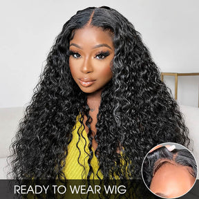 Water Wave 5x5 Closure Wig Natural Wave Human Hair Glueless Wig with Pre Plucked Hairline