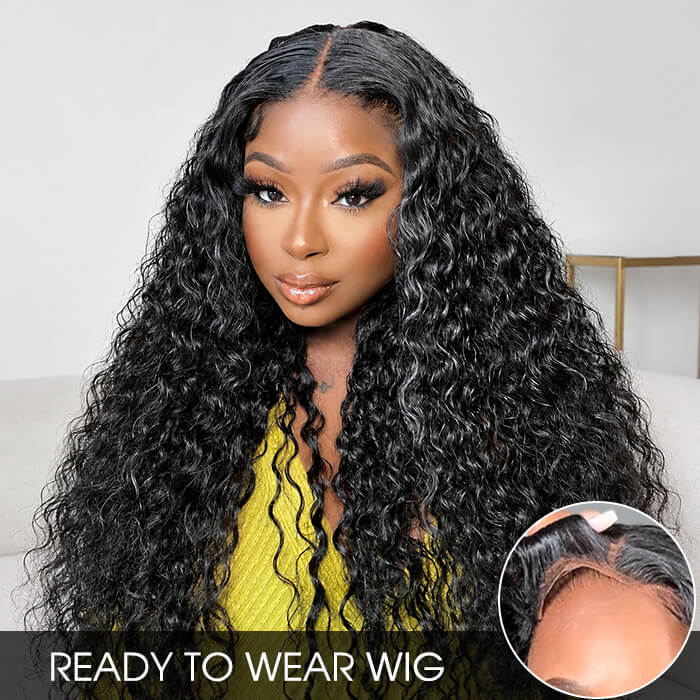 Water Wave 5x5 Closure Wig Natural Wave Human Hair Glueless Wig with Pre Plucked Hairline